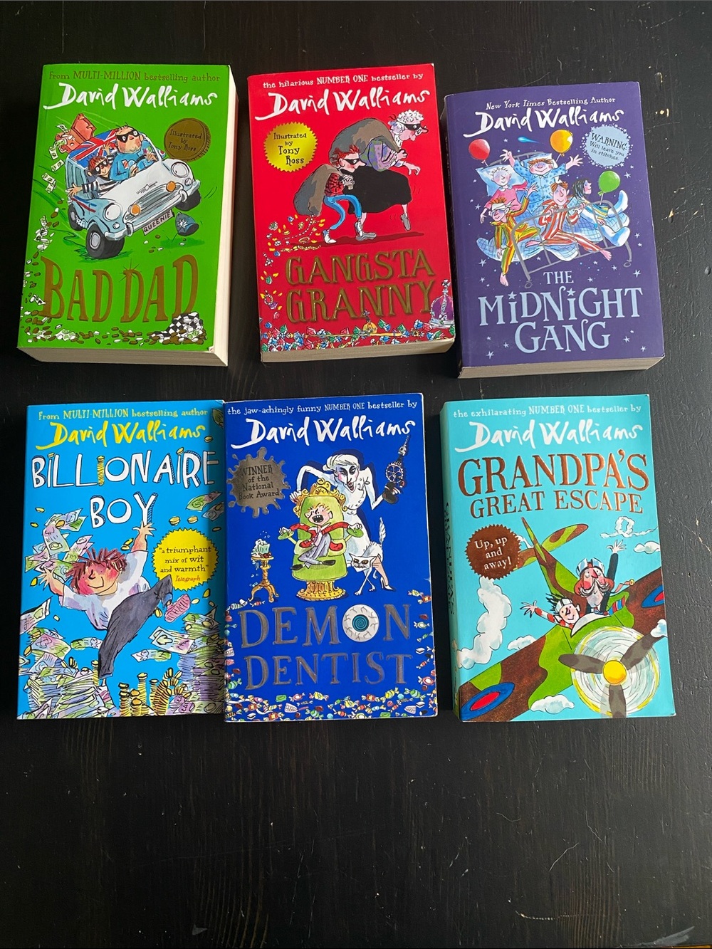 Set of six David Walliams books (British author)